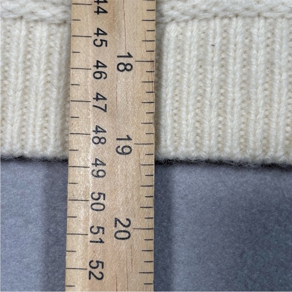 Aran Mor Ireland Sweater Open Thick Cable Knit Cream Merino Women's XSmall - Picture 3 of 11